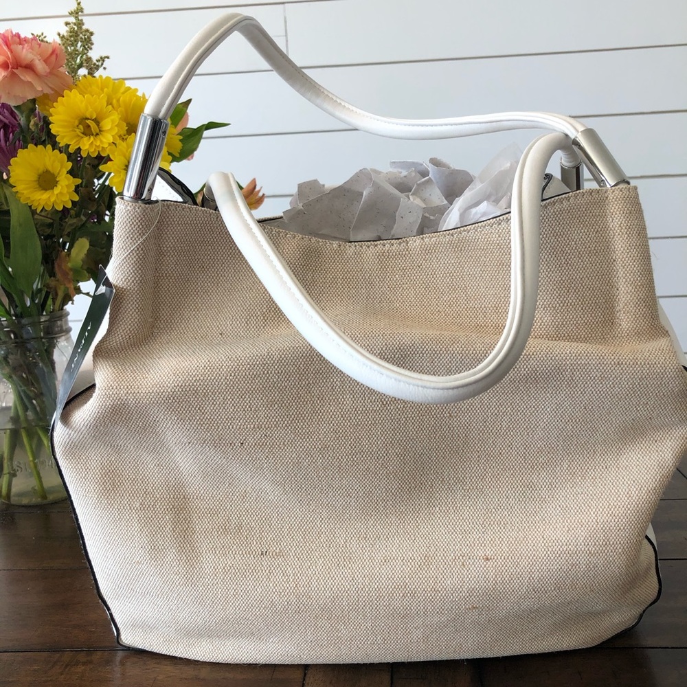 Alfani Bangle Linen Tote - Cream
